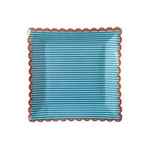 Red with Blue Stripe Paper Plates - cozylivehome.com | we sell a wide range of comfortable household items* Shop All
