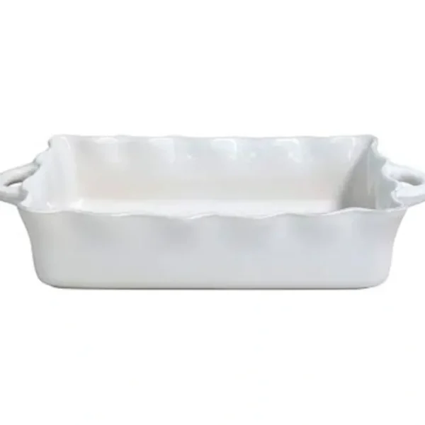 RFF440-WHI LG. RECT. RUFFLED BAKER - cozylivehome.com | we sell a wide range of comfortable household items* Shop All