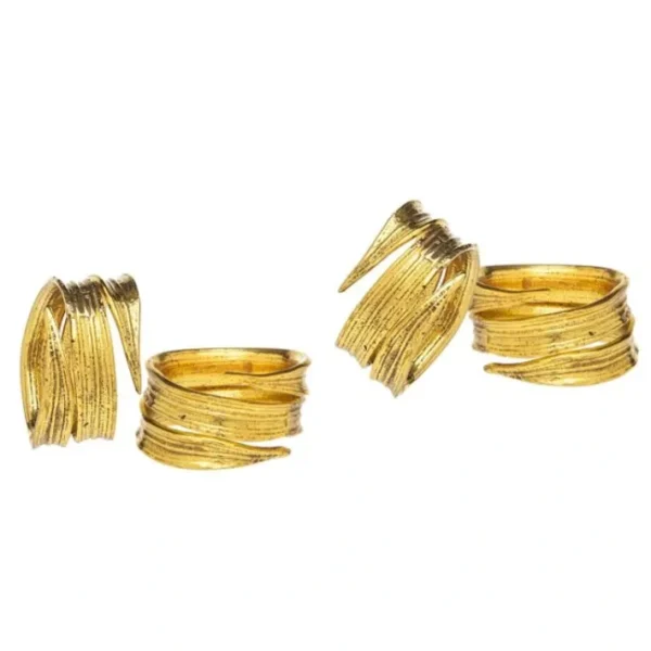 Shop All^59019 S/4 CRUMPLED LEAF NAPKIN RINGS - cozylivehome.com | we sell a wide range of comfortable household items