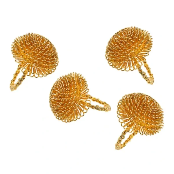 Shop All^55109 S/4 Gold Aster Napkin Rings - cozylivehome.com | we sell a wide range of comfortable household items