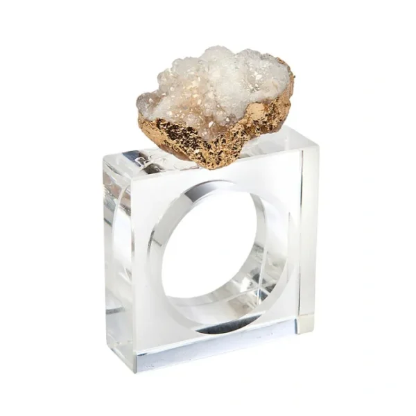 Shop All^45098 S4 WHITE GEODE NAPKIN RINGS - cozylivehome.com | we sell a wide range of comfortable household items