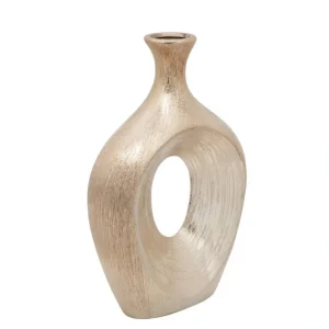 15119-03 13" SCRATCHED OVAL VASE CUT-OUT, CHAMPAGNE - cozylivehome.com | we sell a wide range of comfortable household items* Giftware