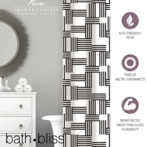 S.CURTAIN PEVA W/WOVEN STRIPES DESIGN 70X72 - cozylivehome.com | we sell a wide range of comfortable household items* Housewares