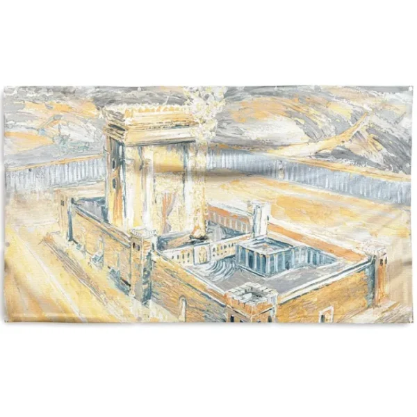 Shop All^5 SD-VP-PA-ZA-BHM-22X15 Vinyl Print Sukkah Decoration - Bais Hamikdash of Gray & Gold - 22x15 - cozylivehome.com | we sell a wide range of comfortable household items