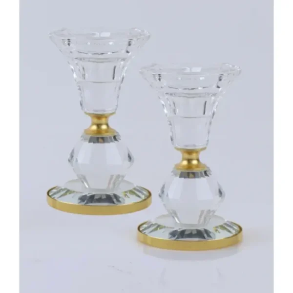Shop All^240330 Set of 2 Crystal Candle Holders with Gold Design 4"H - cozylivehome.com | we sell a wide range of comfortable household items