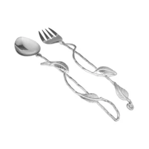 Set of 2 Nickel Salad Servers with Leaf Design - 13.75"L.. - cozylivehome.com | we sell a wide range of comfortable household items* Giftware
