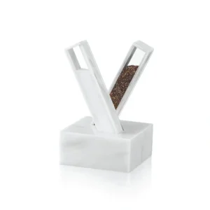 SLT-WHT X Salt and Pepper Set- White Marble Lucite - cozylivehome.com | we sell a wide range of comfortable household items* Giftware