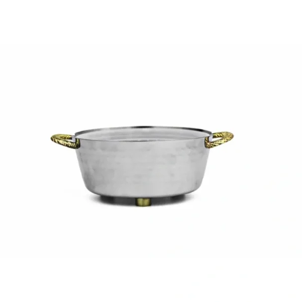 Small Nickel Dip Container Bowls with Gold Handles- Goldtone Collection- 6"L x 5"W x 2"H - cozylivehome.com | we sell a wide range of comfortable household items* Giftware