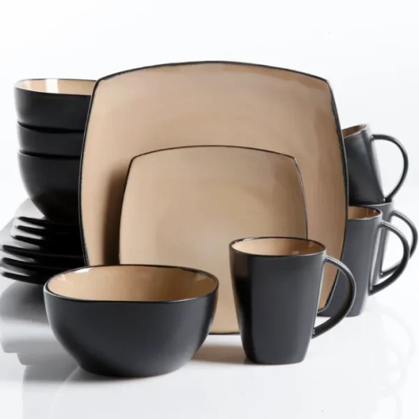 Shop All^69467.16 Soho Lounge 16 pc Dinnerware Set - Taupe - Soft Square - cozylivehome.com | we sell a wide range of comfortable household items