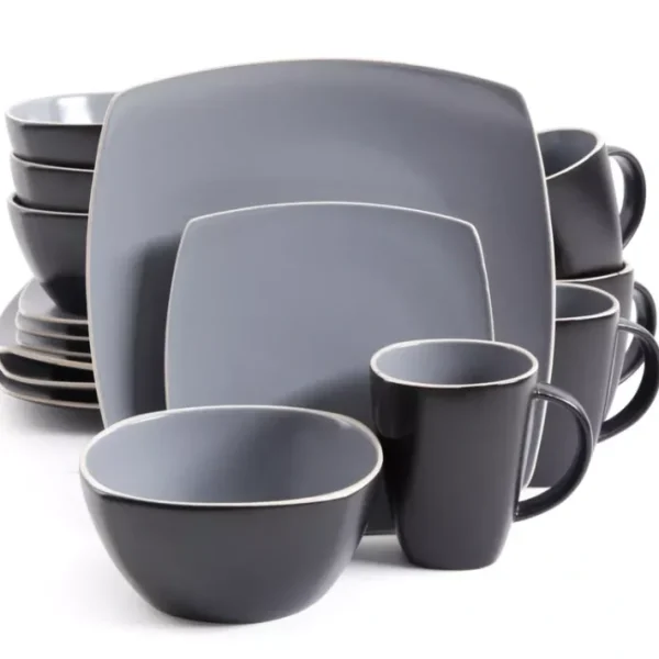 Shop All^94851.16 Soho Lounge Matte 16 Piece Dinnerware Set in Black and Gray - cozylivehome.com | we sell a wide range of comfortable household items