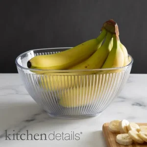 Square Ribbed Acrylic Bowl 3.35LT.- Asst Smoke Gray & Clear - cozylivehome.com | we sell a wide range of comfortable household items* Housewares