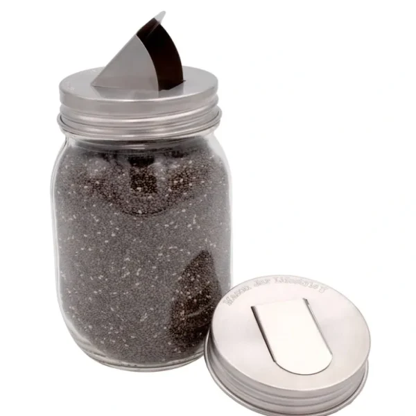 Stainless Steel Grain Dispensing Lid for Mason Jars 2pk: Regular Mouth - cozylivehome.com | we sell a wide range of comfortable household items* Shop All
