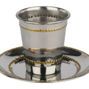 Shop All^57154 Stainless Steel Kiddush Cup Set Shinny Gold Beaded 3" - cozylivehome.com | we sell a wide range of comfortable household items
