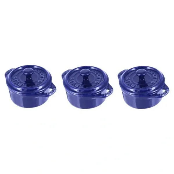STAUB CERAMIC MINI COCOTTE 3 PC SET BLUE - cozylivehome.com | we sell a wide range of comfortable household items* Shop All