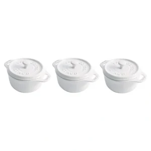 STAUB CERAMIC MINI COCOTTE 3 PC SET WHITE - cozylivehome.com | we sell a wide range of comfortable household items* Shop All