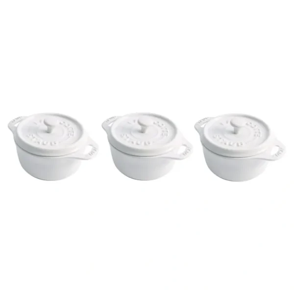 STAUB CERAMIC MINI COCOTTE 3 PC SET WHITE - cozylivehome.com | we sell a wide range of comfortable household items* Shop All