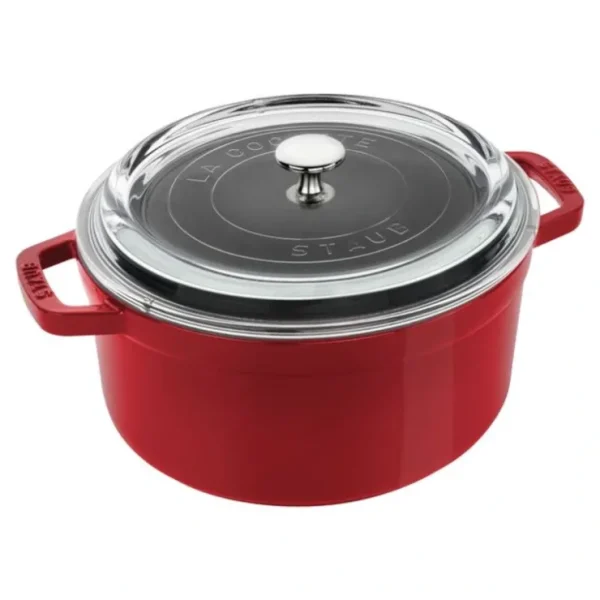 STAUB COCOTTE 4 QT W/GLASS LID CHERRY - cozylivehome.com | we sell a wide range of comfortable household items* Shop All