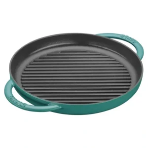 STAUB DOUBLE HANDLE ROUND GRILL PAN 10" TURQUOISE - cozylivehome.com | we sell a wide range of comfortable household items* Shop All