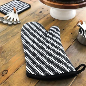 STRIPE POT MITT-BLACK - cozylivehome.com | we sell a wide range of comfortable household items* Housewares