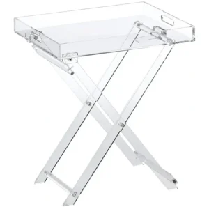 Shop All^982802 Stylish Acrylic Foldable Tray Side Table with Side Handles - cozylivehome.com | we sell a wide range of comfortable household items
