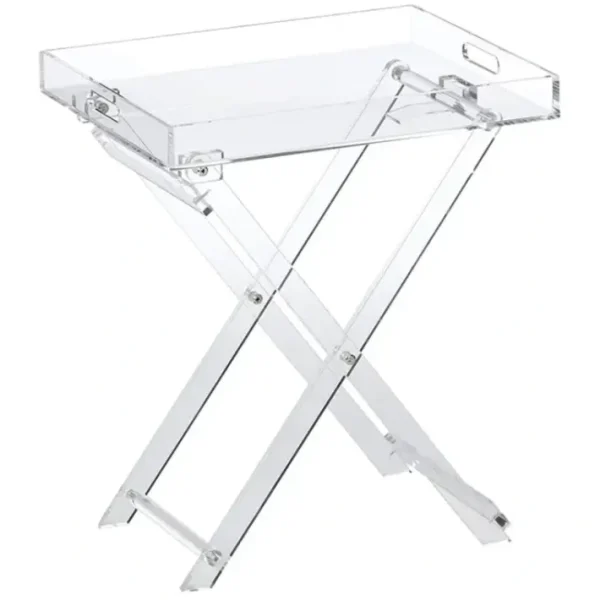 Shop All^982802 Stylish Acrylic Foldable Tray Side Table with Side Handles - cozylivehome.com | we sell a wide range of comfortable household items