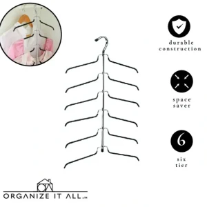 6 TIER BLOUSE TREE CHROME WITH BLACK EVA RETAIL READY - cozylivehome.com | we sell a wide range of comfortable household items* Housewares