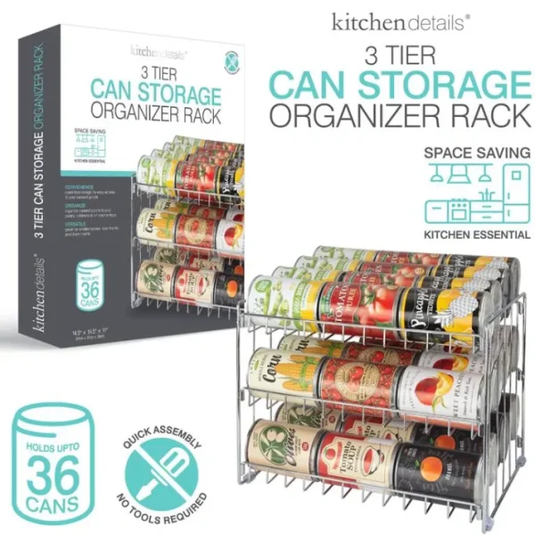 Shop All^3-Tier Stackable Can Rack Organizer - CHR Finish - cozylivehome.com | we sell a wide range of comfortable household items