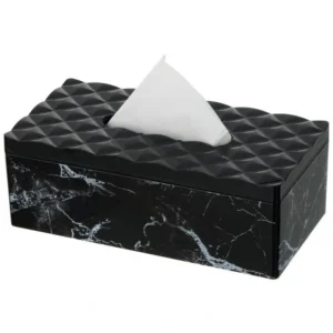 1238 Tissue Box Black W/ Marble Printing 10 x 5.1 x 3.6 inches - cozylivehome.com | we sell a wide range of comfortable household items* Giftware