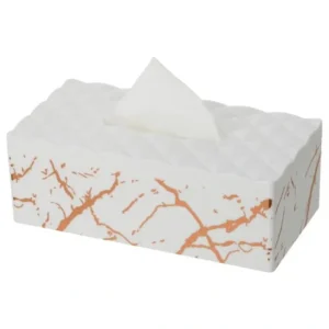 1236 Tissue Box White W/ Gold Marble Printing 10 x 5.1 x 3.6 inches - cozylivehome.com | we sell a wide range of comfortable household items* Giftware