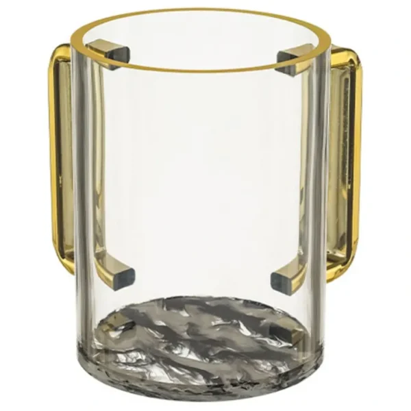UK40171 Perspex Clear Washing Cup 13 cm - Black Marble - cozylivehome.com | we sell a wide range of comfortable household items* Shop All
