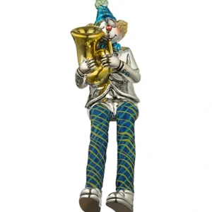 UK46036 Polyresin Clown Figurine With Cloth Legs 12 Cm- Trombone Player - cozylivehome.com | we sell a wide range of comfortable household items* Giftware