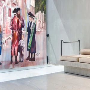 V700 - Sukkos in Meah Shearim | Sukkah Mural 32" x 24" - cozylivehome.com | we sell a wide range of comfortable household items* Shop All