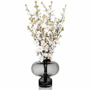 VAF-T-SG-PB Vase FLower - Tall - Smoked Grey Peach Blossom - cozylivehome.com | we sell a wide range of comfortable household items* Giftware