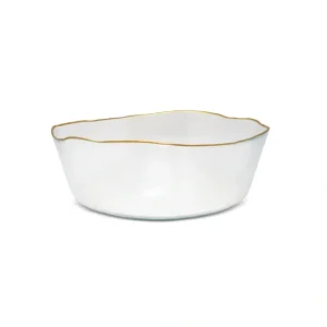 VB3822 Organic Shaped Salad Bowl Clear with Gold Trim - cozylivehome.com | we sell a wide range of comfortable household items* Giftware