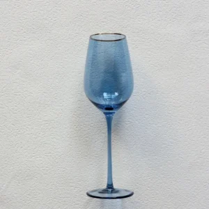 VD-P13-BL Platinum, Blue with Gold Rim, Wine Glass, 13.5 oz - cozylivehome.com | we sell a wide range of comfortable household items* Shop All