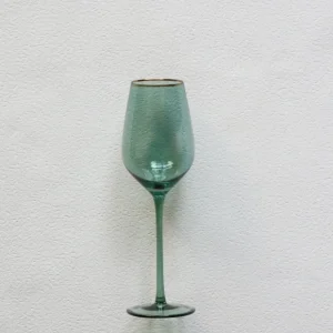 VD-P13-GR Vikko Decor - Platinum, Green with Gold Rim, Wine Glass, 13.5 oz - cozylivehome.com | we sell a wide range of comfortable household items* Shop All
