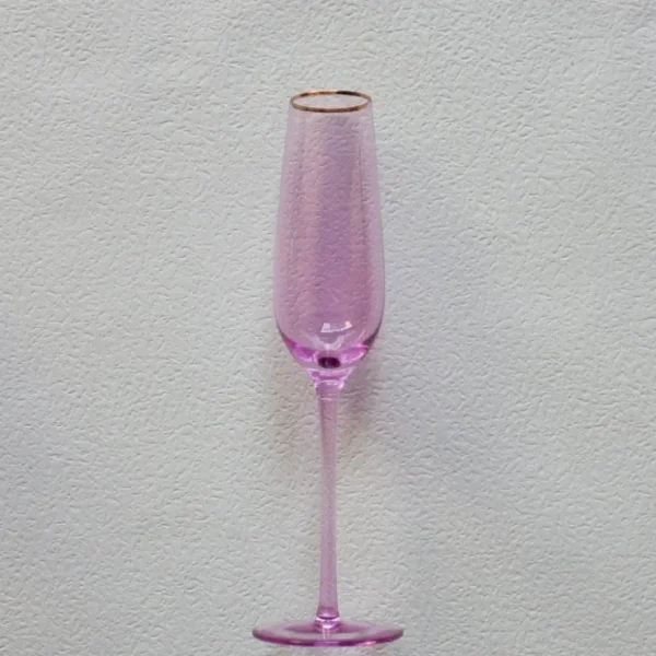 VD-P8-LI Vikko Decor - Platinum, Lilac with Gold Rim, Champagne Flute Glass, 8.5 oz - cozylivehome.com | we sell a wide range of comfortable household items* Shop All