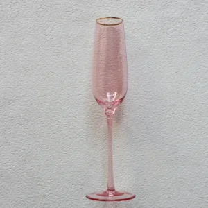 VD-P8-PI Vikko Decor - Platinum, Pink with Gold Rim, Champagne Flute Glass, 8.5 oz - cozylivehome.com | we sell a wide range of comfortable household items* Shop All
