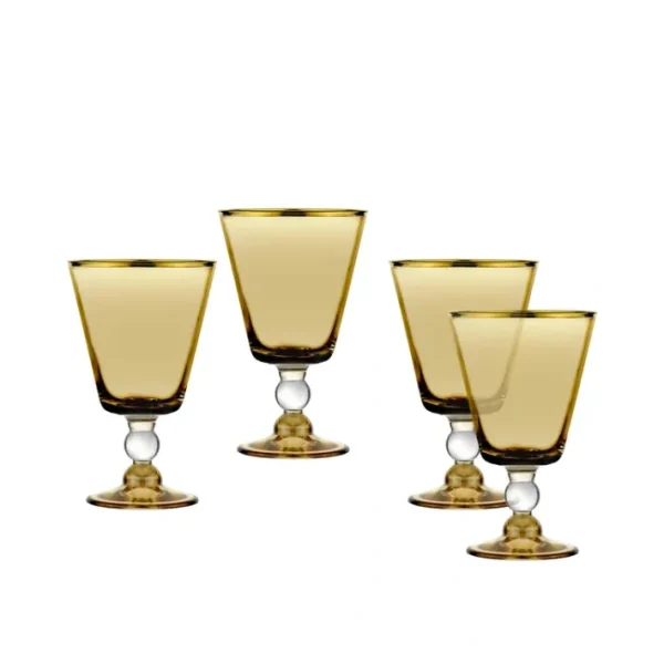 Shop All^28927 VITOLO GOBLET AMBER/GOLD S/4 - cozylivehome.com | we sell a wide range of comfortable household items