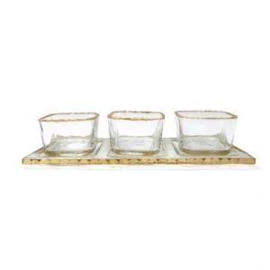 VSD3604 3 Bowl Relish Dish on Tray with Gold Rim - cozylivehome.com | we sell a wide range of comfortable household items* Giftware
