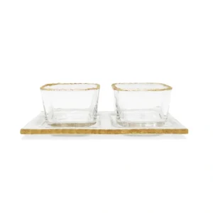 VSD2870 2 Bowl Relish Dish on Tray with Gold Rim - cozylivehome.com | we sell a wide range of comfortable household items* Giftware