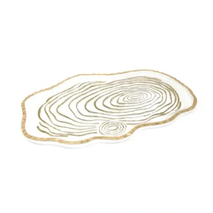 VT9761 Glass Oval Tray Gold Grained - cozylivehome.com | we sell a wide range of comfortable household items* Giftware