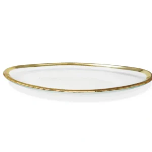 VT4429 Glass Oval Tray with Gold Rim - cozylivehome.com | we sell a wide range of comfortable household items* Giftware