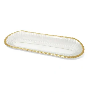 VT3249 Glass Oval Tray with Gold Rim - cozylivehome.com | we sell a wide range of comfortable household items* Giftware