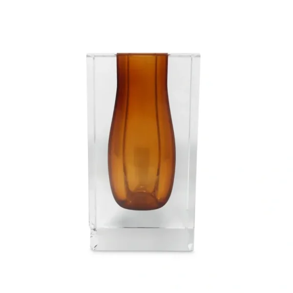 VV5049 Double Wall Crystal Bud Vase Amber Inner - cozylivehome.com | we sell a wide range of comfortable household items* Giftware