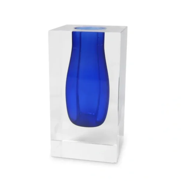 VV5047 Double Wall Crystal Bud Vase Blue Inner - cozylivehome.com | we sell a wide range of comfortable household items* Giftware