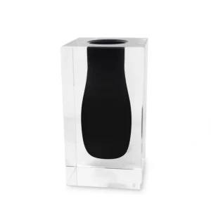 VV5048 Double Wall Crystal Bud Vase Colored Inner Black - cozylivehome.com | we sell a wide range of comfortable household items* Giftware