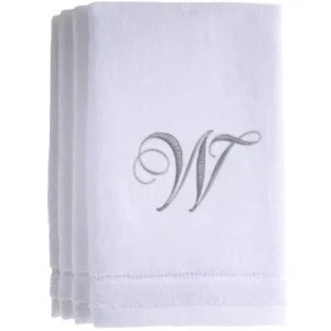 W - Cotton velour monogram towel - White - cozylivehome.com | we sell a wide range of comfortable household items* Giftware