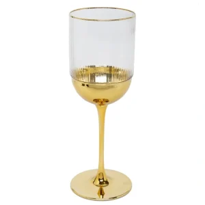 WAG3754 Water Glasses with Gold Dipped Bottom - 3"D x 8.75"H - cozylivehome.com | we sell a wide range of comfortable household items* Shop All