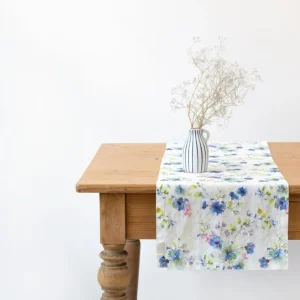 White Flowers Linen Table Runner - cozylivehome.com | we sell a wide range of comfortable household items* Shop All
